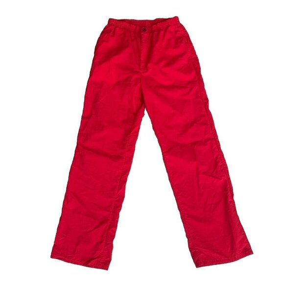 VTG 80s Oshkosh Bgosh Mens Red Nylon Jogger Pants Size 26/29 USA Streetwear - Picture 1 of 12